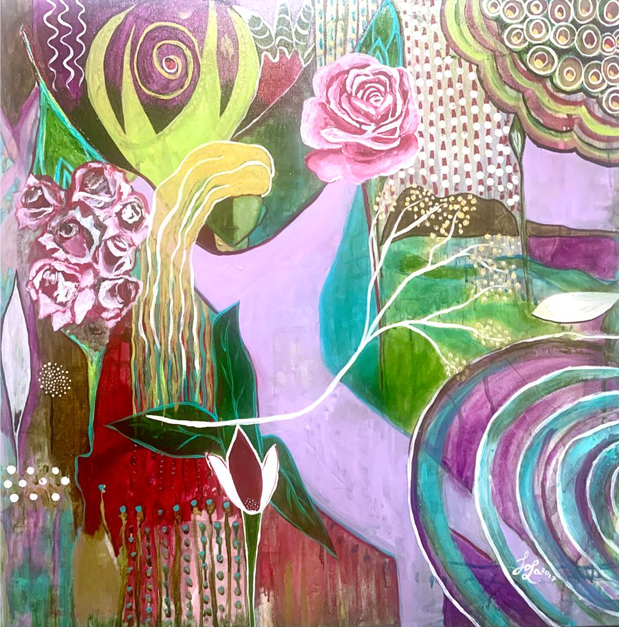 Ripple, Jola Liebzeit, Acrylic on Canvas, 36x36